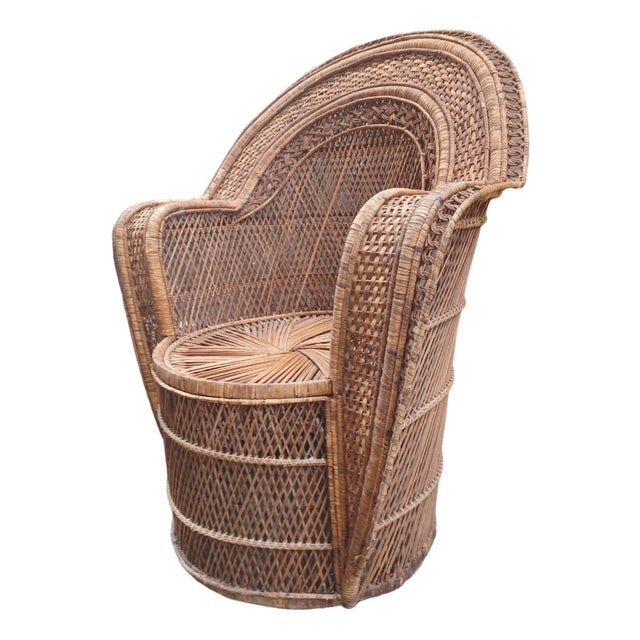 Emmanuelle Armchair in Rattan For Sale
