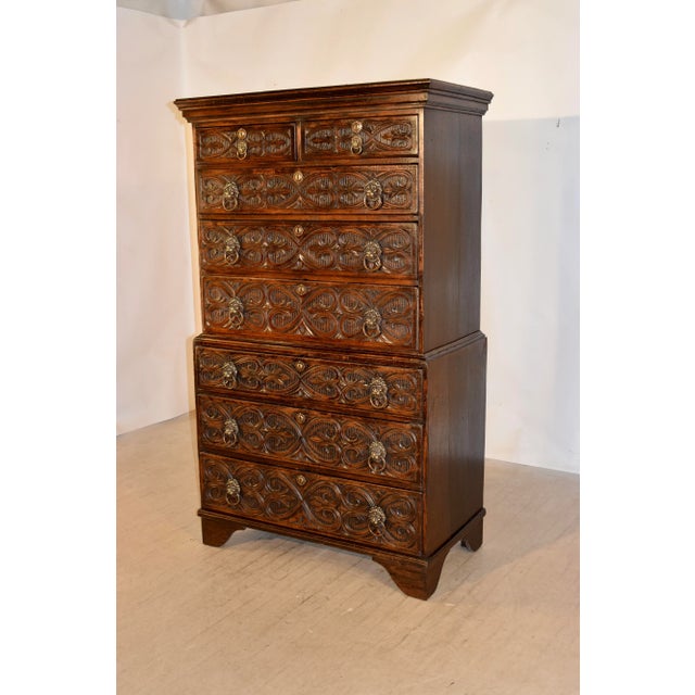18th C. English Carved Chest on Chest For Sale In Greensboro - Image 6 of 12