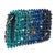 Contemporary Blue Ombre Beaded Micro Clutch On Chain For Sale - Image 3 of 9