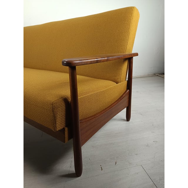 Scandinavian Mustard Bench Sofa, 1960s For Sale - Image 17 of 18
