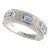 14k Gold Sapphire & Diamond Cocktail Band Ring Size 7 For Sale