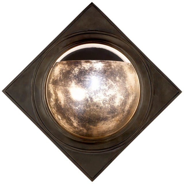 Thomas O'Brien for Visual Comfort Signature Venice Sconce in Bronze with Antique Mirror For Sale