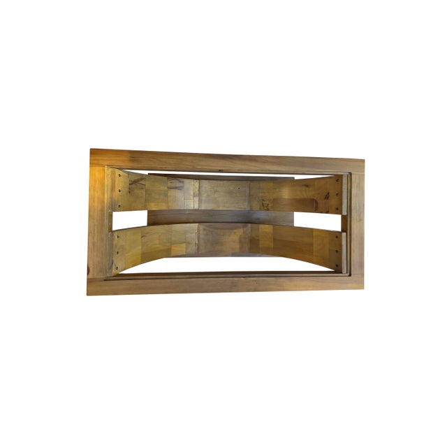 Wood Rare 40s Solid Wood Coffee Table W/Glass Top Attributed to Brown Saltman - Refinished For Sale - Image 7 of 14