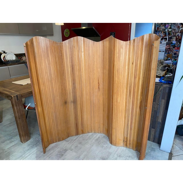 Vintage Freestanding Foldable Wooden Screen in the style of Baumann, 1950s For Sale - Image 12 of 18