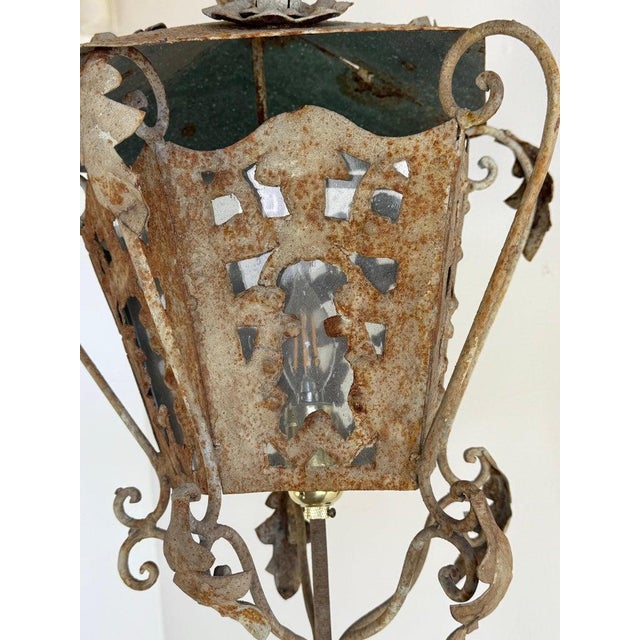 1900s Distressed French Wrought Iron Lanterns, Rococo Style For Sale - Image 15 of 15