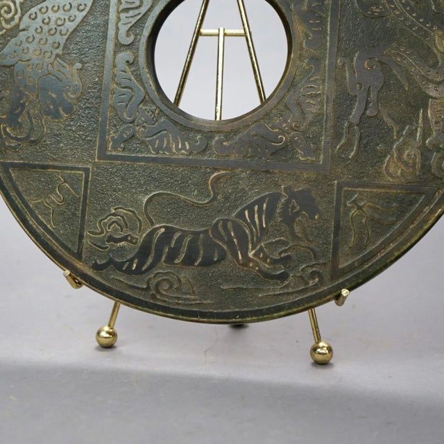 Antique Chinese Marble Bi with Figures 19th Century For Sale - Image 4 of 6