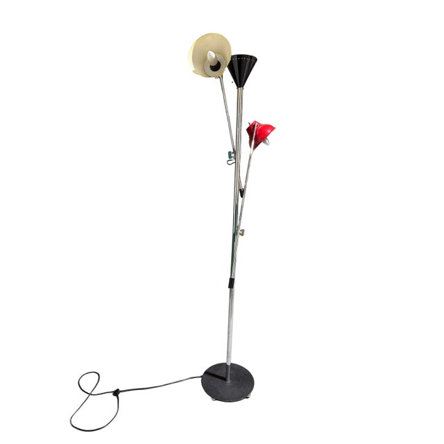 Mid-Century Modern Modern Rendition of Mid Century Modern Multicolored Three Arm Italian Floor Lamp For Sale - Image 3 of 10