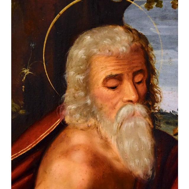 Circle of Giuseppe Mazzuoli Detto Il Bastarolo, Saint Jerome Mazzuoli, 16th Century, Oil on Copper For Sale - Image 13 of 15