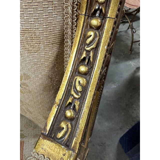 Pair of 19th Century Louis XVI Style Tapestry-Upholstered Giltwood Bergères For Sale - Image 10 of 12