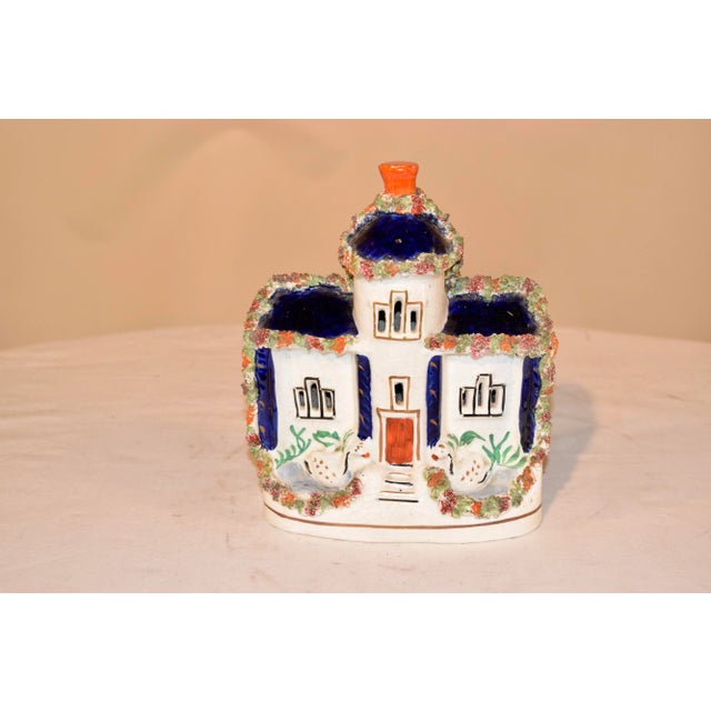 Ceramic 19th C Staffordshire Cottage With Swans For Sale - Image 7 of 7