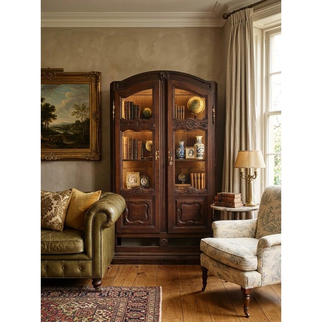 Late 19th Century French Provincial Regence Style Armoire or Bibliothèque (Wire-Front Cabinet) For Sale In Los Angeles - Image 6 of 6
