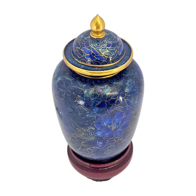 Late 1960s–1970s Jingfa Beijing Cloisonné Ginger Jar With Stand For Sale - Image 10 of 14