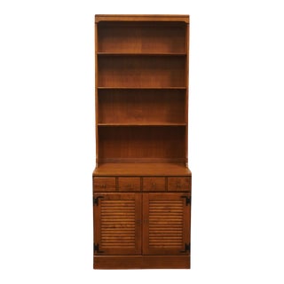 Ethan Allen Heirloom Nutmeg Maple Custom Room Plan Crp 30" Shutter Door Cabinet W. Bookcase Top 10-4511p / 10-4019 For Sale