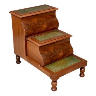 19th Century Victorian Mahogany Library Step Stool, England For Sale