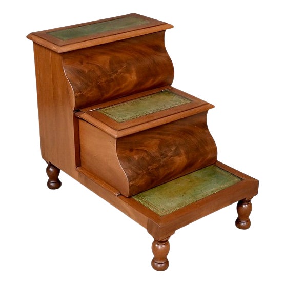 19th Century Victorian Mahogany Library Step Stool, England For Sale