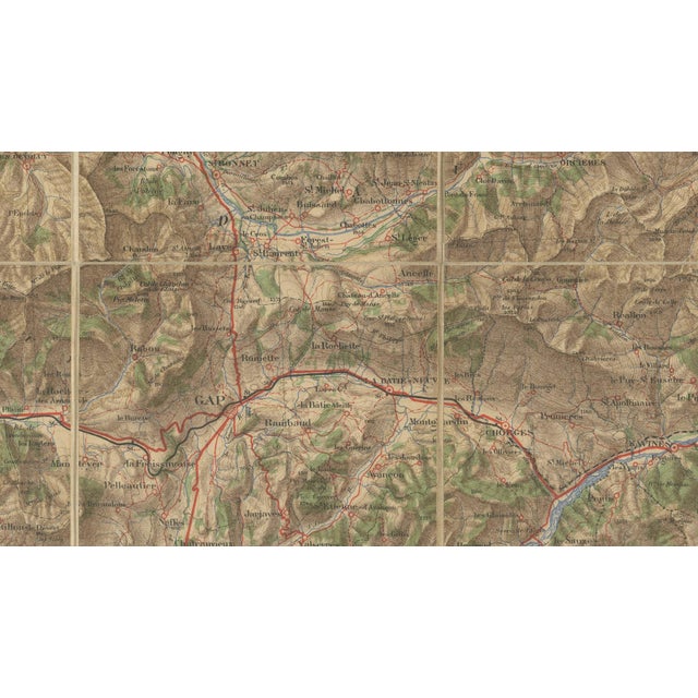 Antique French Alps Map of Albertville & Briançon by Edward Stanford, 1908 For Sale - Image 3 of 10