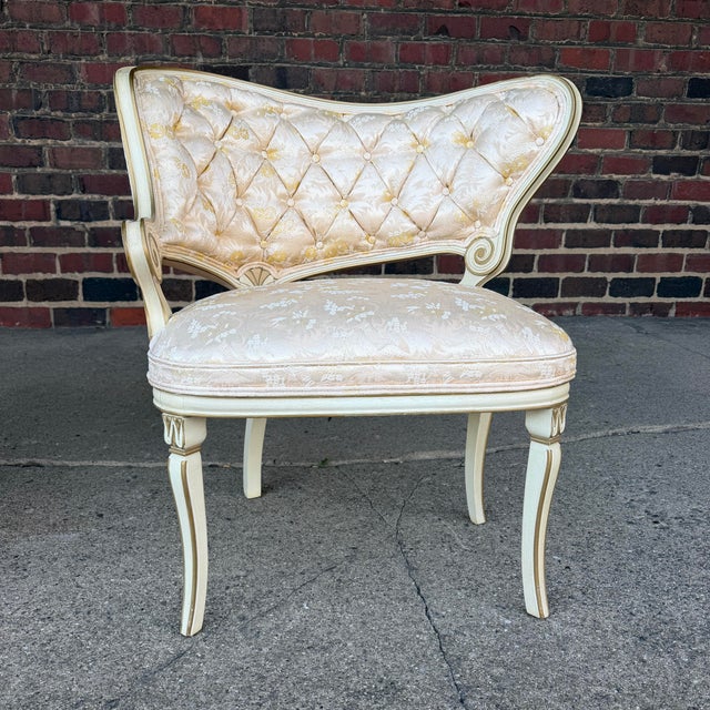 Cream Pair of Louis XV Style French Accent Chairs For Sale - Image 8 of 12