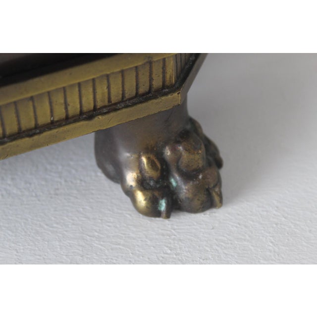 Mid 20th Century Slim Brass Wall Umbrella Stand Cane Holder Decorative Medallions Paw Footed Details For Sale - Image 15 of 16