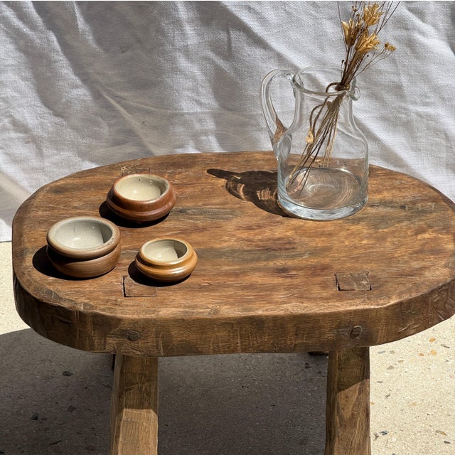 Small Oval Teak Occasional Stool For Sale - Image 12 of 18