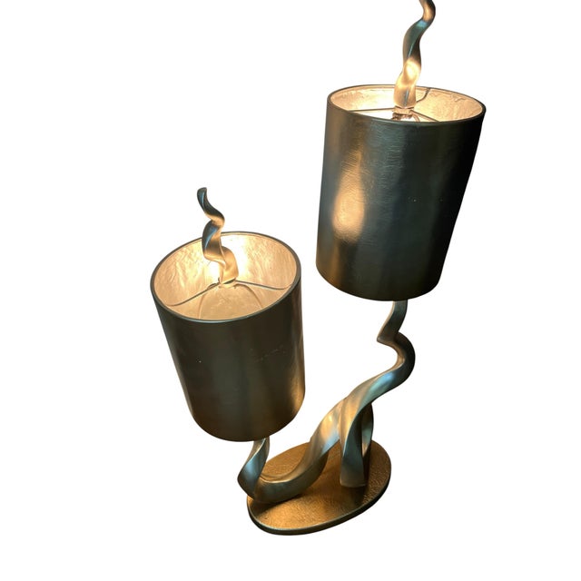 Twin Flame Sculpture Lamp For Sale In Nashville - Image 6 of 12