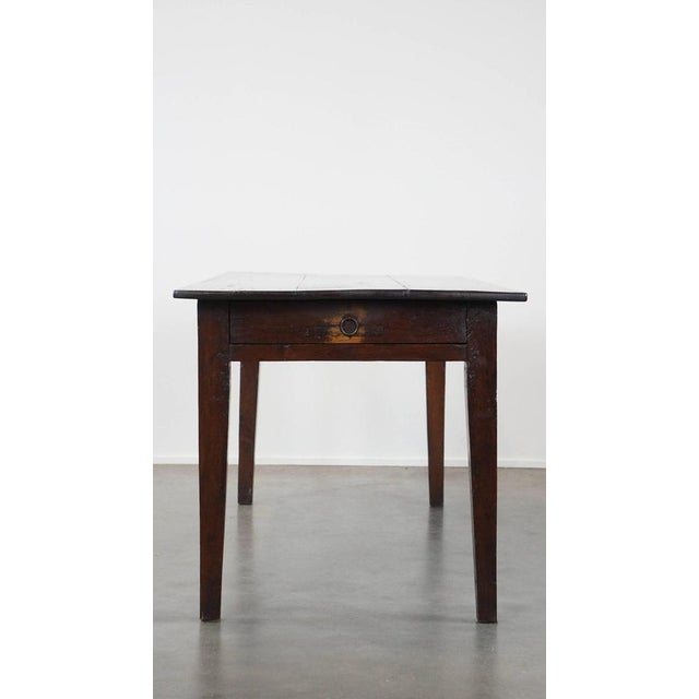 Antique French Fruit Tree Wood Dining Table with 2 Drawers For Sale - Image 5 of 13