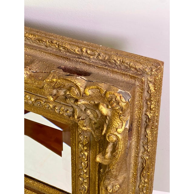 19th Century Italian Baroque Revival Beveled Mirror in a Deep Giltwood Frame For Sale - Image 11 of 17