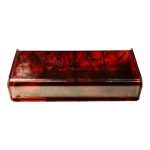 1950s Mid Century Faux Tortoiseshell Lucite Box
