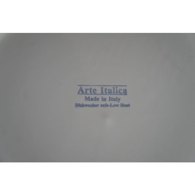 Late 20th Century Arte Italica Marinoni Tuscan Pewter & Porcelain Dinnerware Place Settings- 37 Pieces For Sale - Image 11 of 11