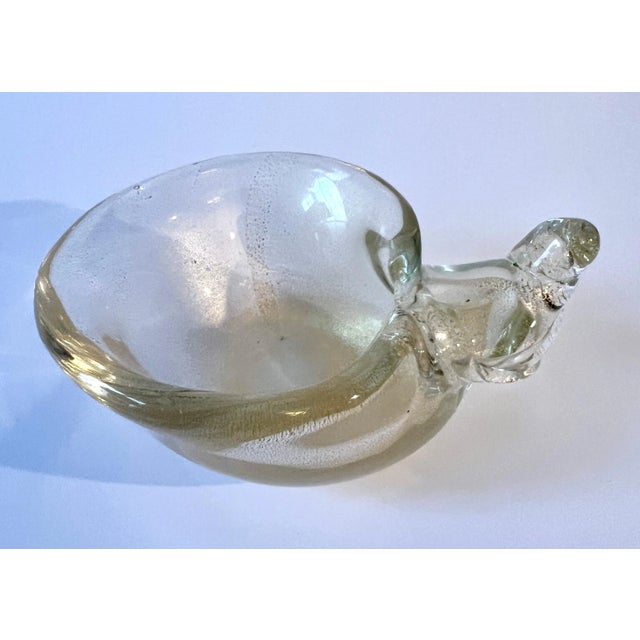 Italian Murano Glass Shell with Real Gold Flakes For Sale - Image 9 of 11