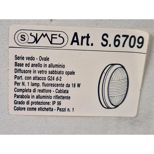 Vintage Oval Outdoor Wall Lamp by Simes Vedo, 1980s, Set of 4 For Sale - Image 14 of 15