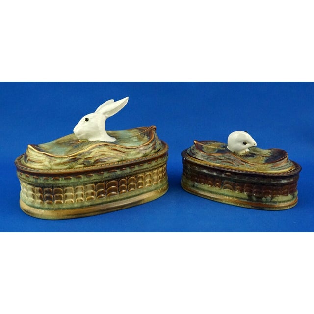 Vintage Porcelain Terrine Boxes for Chicken and Rabbit Pâté by Mancioli & C., 1960s, Set of 2 For Sale - Image 3 of 18