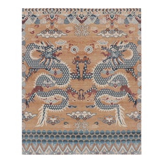 Contemporary Chinese Dragon Pictorial Distressed Wool Rug by Rug & Kilim, India For Sale