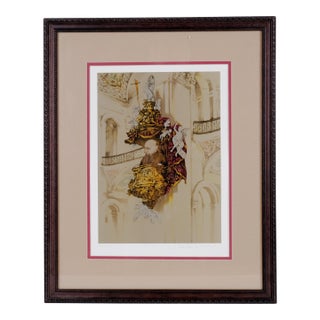 1970s Charles Bragg "The Observer" Hand Signed and Numbered Limited Edition 62/300 Framed and Matted Lithograph For Sale