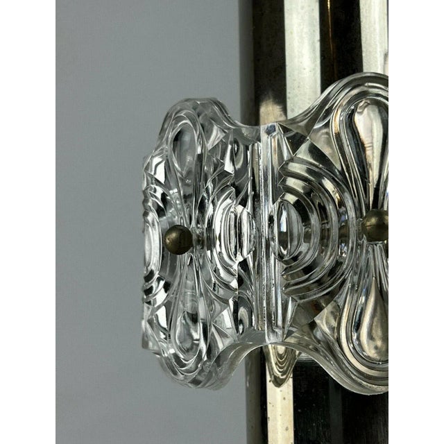 Metal Mid-Century Space Age Glass Ceiling Pendant Lamp For Sale - Image 7 of 12