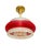 Mid-Century Modern Vintage Pendant Lamp in Red and Clear Plastic with Glass Shade, 1970s For Sale - Image 3 of 11
