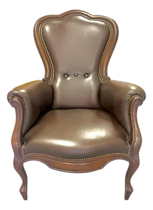 Vintage Ralph Lauren–Style Leather Club Chair With Nailhead Trim