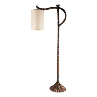 Sculptural Floor Lamp in Patinated Copper by Olivier Julia, 1980s For Sale