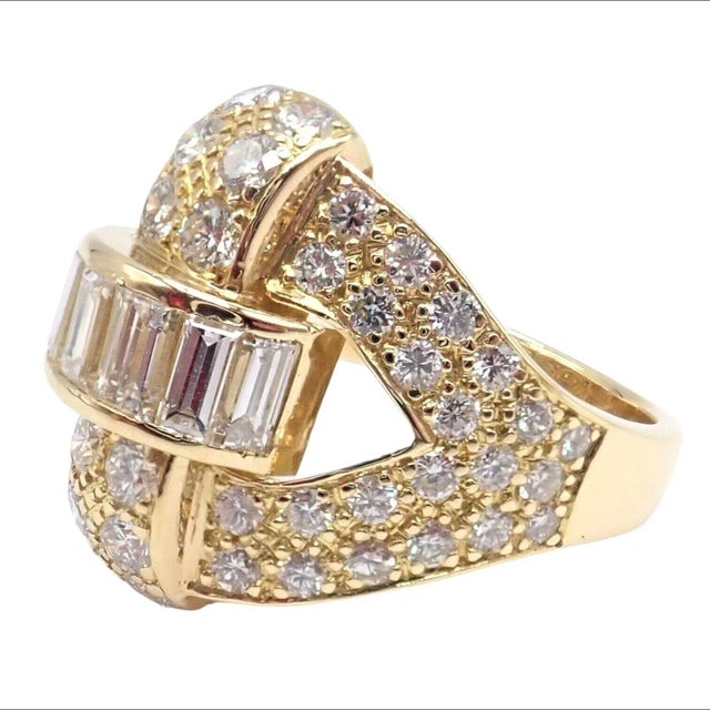 Piaget 18k Yellow Gold 3ct Diamond Cocktail Ring, size 5.5 For Sale In Philadelphia - Image 6 of 12