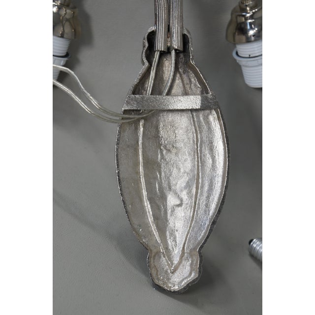A Pair of French Art Deco Wall Sconces by Marcel Hudry & Muller Freres 1920s France For Sale - Image 6 of 9