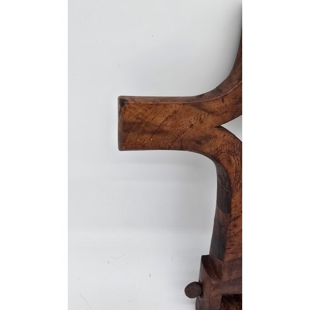 Traditional Antique Vintage Wooden Decorative Cross Crucifix With Metal Clamp For Sale - Image 3 of 11