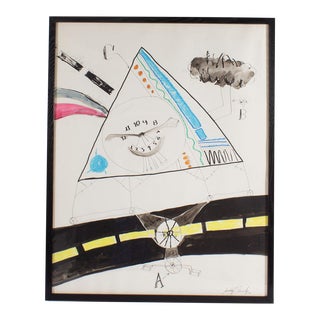 1972 Mixed Media Painting by James L. Bruch For Sale