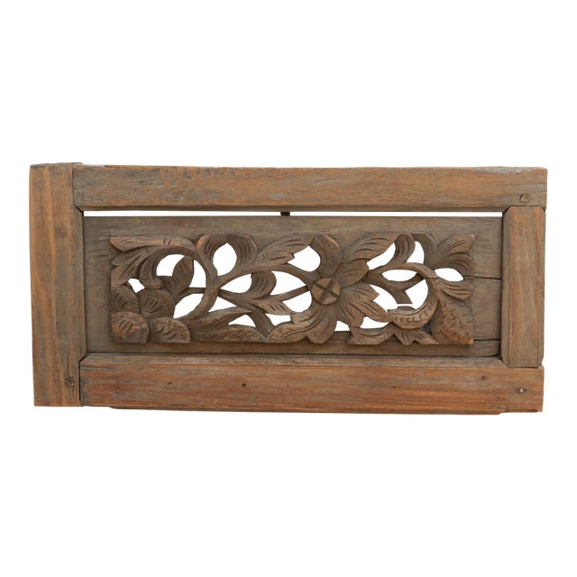 Hand-Carved Asian Architectural Panel For Sale