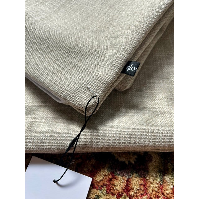 2020s Custom 20x20 Heavyweight Cotton-Linen Pillow Covers (Pair) Oatmeal Heather For Sale - Image 5 of 5