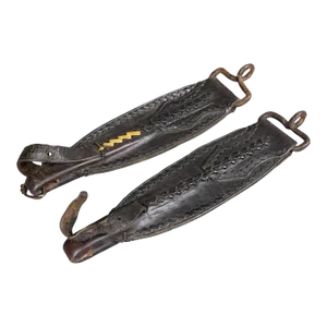 A Pair Antique Leather Stirrup Holders