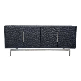 Carved Wood Credenza Designed by Mermelada Estudio for Cb2 For Sale