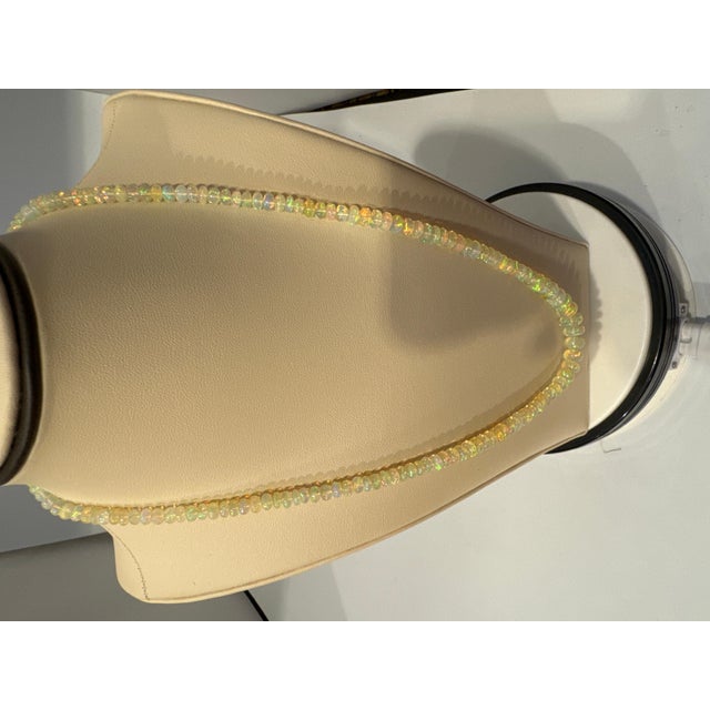 Natural 114 Ct Ethiopian Opal Bead Single Strand Necklace 14 Karat Yellow Gold For Sale In New York - Image 6 of 8