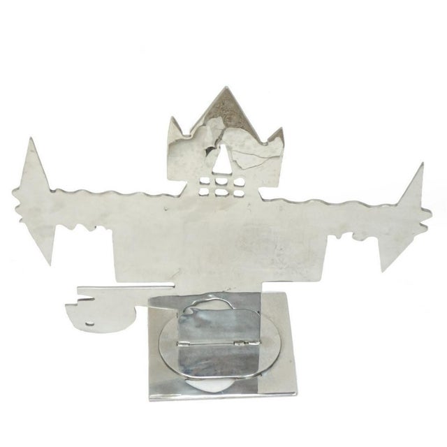 Jack Schuyler, Large Modern Abstract Figure Polished Steel Mod Chrome Sculpture Jack Schuyler, 1982 For Sale - Image 4 of 7
