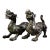 Late 20th Century Pair of Archaic Style Bronze Mythical Beast Figures For Sale