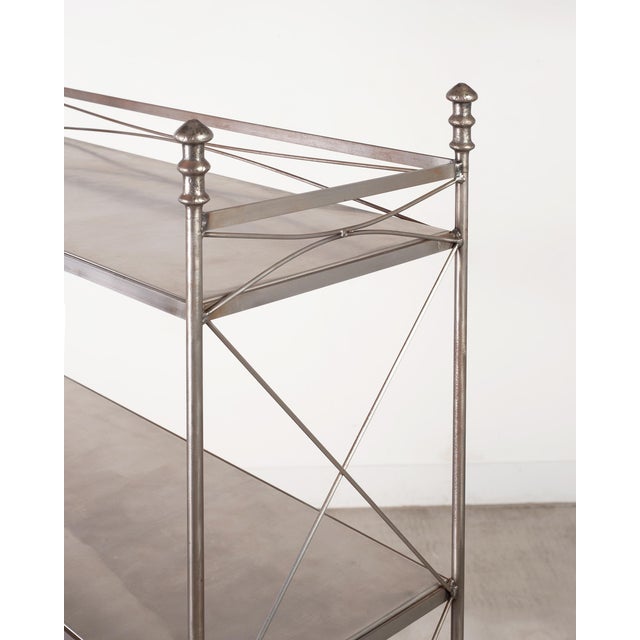 French Neoclassical Style Five Tier Steel Étagère Shelves For Sale - Image 12 of 17