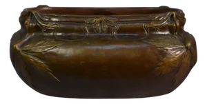 Terracotta Planter with Floral Decoration & Copper Patina by Henri-Laurent Desrousseaux, 1890s